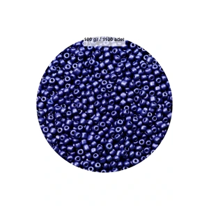 Lacivert Renk 4 mm Yaklaşık 1100 adet / 100 gram Cam Boncuk Oya Yazma Bileklik ve Kolye