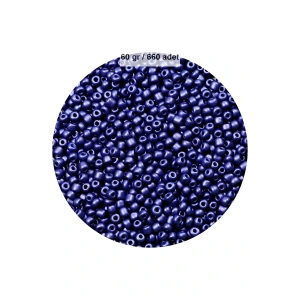 Lacivert Renk 4 mm Yaklaşık 660 adet / 60 gram Cam Boncuk Oya Yazma Bileklik ve Kolye