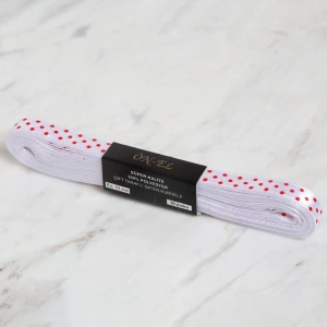 Loren Crafts 1cm 10 mt Beyaz Saten Puantiyeli Kurd