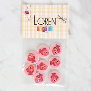 Loren Crafts 8li Balık Düğme - 1156