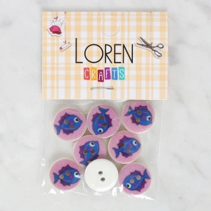 Loren Crafts 8li Balık Düğme - 1186