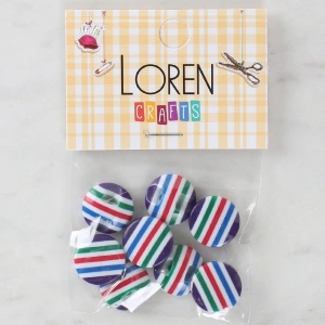 Loren Crafts 8li Desenli Düğme - 1084