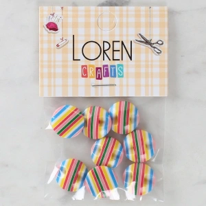 Loren Crafts 8li Desenli Düğme - 1096