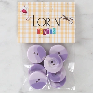 Loren Crafts 8li Düğme Mor - 1136