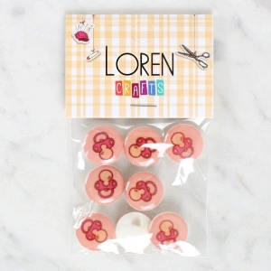 Loren Crafts 8li Emzik Düğme - 1006