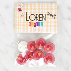 Loren Crafts 8li Emzik Düğme - 1008