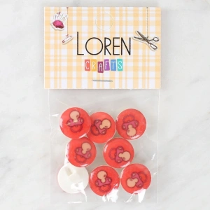 Loren Crafts 8li Emzik Düğme - 1012