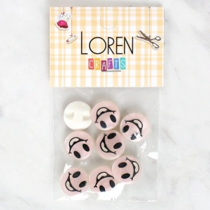 Loren Crafts 8li Gülen Yüz Düğme - 1018