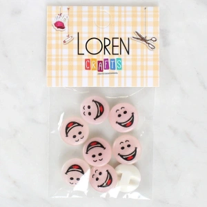 Loren Crafts 8li Gülen Yüz Düğme - 1025