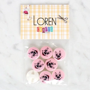 Loren Crafts 8li Gülen Yüz Düğme - 1035