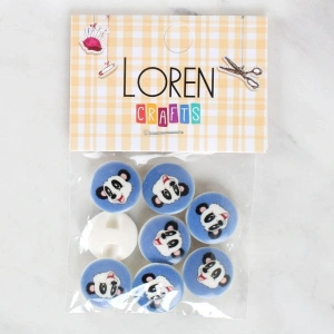 Loren Crafts 8li Panda Düğme - 1056