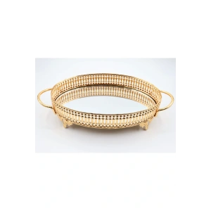 Metal Aynalı Oval Tepsi (28*20)