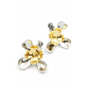 Metal Çiçek Küpe - ÇOK RENKLİ