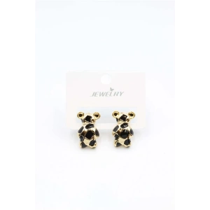 Mineli Ayıcık Küpe - Siyah