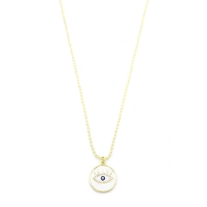 Mineli Göz Kolye - Beyaz