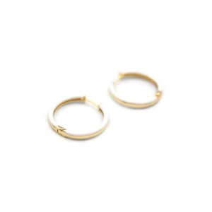 Mineli Halka Küpe - Beyaz