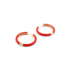Mineli Halka Küpe - Kırmızı