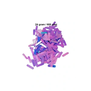 Mor 15 x 5 mm Dantel Oya Yazma Halhal Abiye Lazer Kesim Pul 600 adet / 24 gram