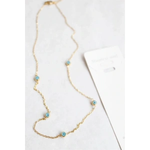 Nazar Boncuk Çelik Kolye - Altın