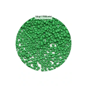 Opak Yeşil Renk 4 mm Yaklaşık 1100 adet / 100 gram Cam Boncuk Oya Yazma Bileklik ve Kolye