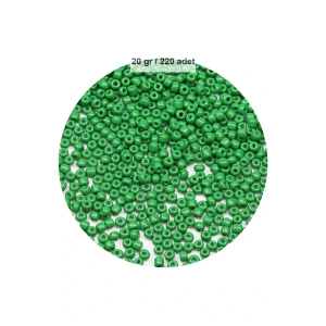Opak Yeşil Renk 4 mm Yaklaşık 220 adet/20 gram Cam Boncuk Oya Yazma Bileklik ve Kolye