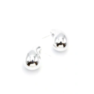 Orta Boy Damla Küpe - Gümüş