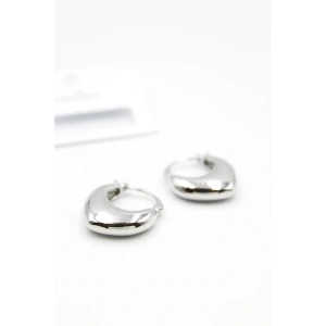 Oval Halka Küpe - Gümüş