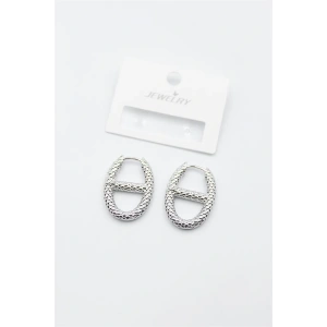 Oval Halka Küpe - Gümüş