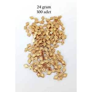 Oya Abiye Bileklik Kolye Pleksi Metalik Plastik Pul Altın Renk 24 gram 300 adet - BNC536