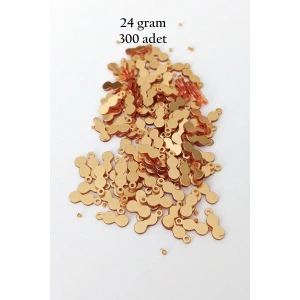Oya Abiye Bileklik Kolye Pleksi Metalik Plastik Pul Altın Renk 24 gram 300 adet - BNC552