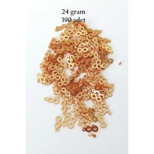 Oya Abiye Bileklik Kolye Pleksi Metalik Plastik Pul Altın Renk 24 gram 390 adet - BNC547