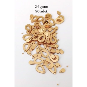 Oya Abiye Bileklik Kolye Pleksi Metalik Plastik Pul Altın Renk 24 gram 90 adet - BNC556
