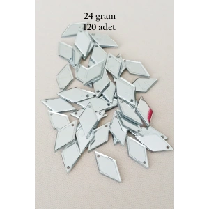 Oya Abiye Bileklik Kolye Pleksi Metalik Plastik Pul Gümüş Renk 24 gram 120 adet - BNC577