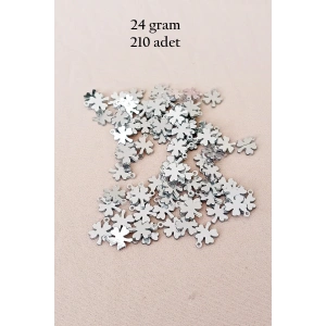 Oya Abiye Bileklik Kolye Pleksi Metalik Plastik Pul Gümüş Renk 24 gram 210 adet - BNC562