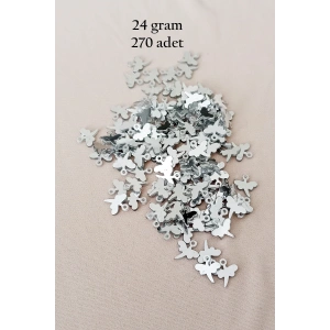 Oya Abiye Bileklik Kolye Pleksi Metalik Plastik Pul Gümüş Renk 24 gram 270 adet - BNC563