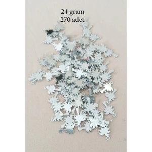 Oya Abiye Bileklik Kolye Pleksi Metalik Plastik Pul Gümüş Renk 24 gram 270 adet - BNC566