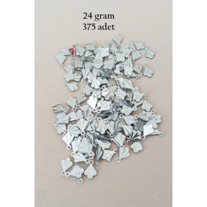 Oya Abiye Bileklik Kolye Pleksi Metalik Plastik Pul Gümüş Renk 24 gram 375 adet - BNC587
