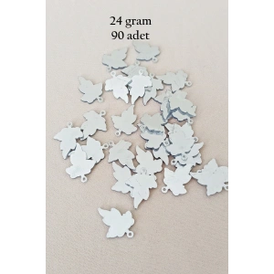 Oya Abiye Bileklik Kolye Pleksi Metalik Plastik Pul Gümüş Renk 24 gram 90 adet - BNC592