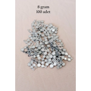 Oya Abiye Bileklik Kolye Pleksi Metalik Plastik Pul Gümüş Renk 8 gram 100 adet - BNC500