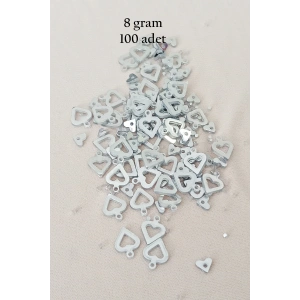 Oya Abiye Bileklik Kolye Pleksi Metalik Plastik Pul Gümüş Renk 8 gram 100 adet - BNC511