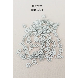 Oya Abiye Bileklik Kolye Pleksi Metalik Plastik Pul Gümüş Renk 8 gram 100 adet - BNC516