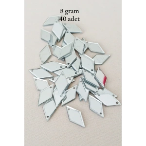 Oya Abiye Bileklik Kolye Pleksi Metalik Plastik Pul Gümüş Renk 8 gram 40 adet - BNC517