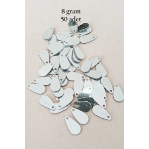 Oya Abiye Bileklik Kolye Pleksi Metalik Plastik Pul Gümüş Renk 8 gram 50 adet - BNC531