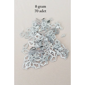 Oya Abiye Bileklik Kolye Pleksi Metalik Plastik Pul Gümüş Renk 8 gram 70 adet - BNC513