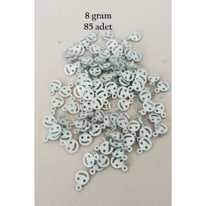 Oya Abiye Bileklik Kolye Pleksi Metalik Plastik Pul Gümüş Renk 8 gram 85 adet - BNC525