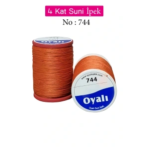 Oyalı 4 Kat Suni İpek İplik İğne Oyası Boncuk İpi Tığ Oyası No:744