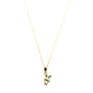 Peluş Tavşan Figürü Kolye - Altın