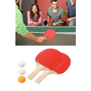 Ping Pong Masa Tenisi Seti Tenis Raketi Seti 2 Raket + 3 Ping Pong Topu  Spor Aksesuarları