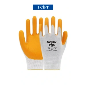 Pn5 Sarı Iş Eldiveni Polyester No:10 Örme Nitril Beybi Royaleks Group - 1 Çift