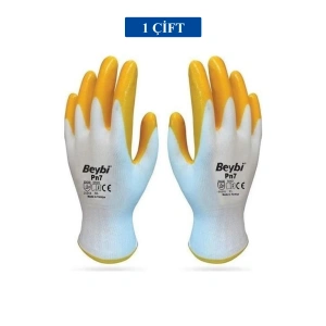 Pn7 Sarı Iş Eldiveni Polyester Örme Nitril Beybi No:10 Royaleks Group - 1 Çift